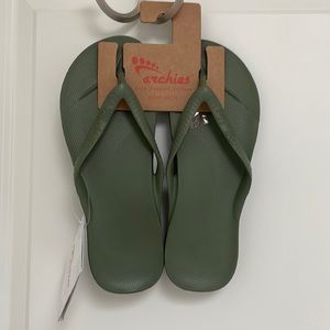 Brand New Army Green Archies Flip Flops